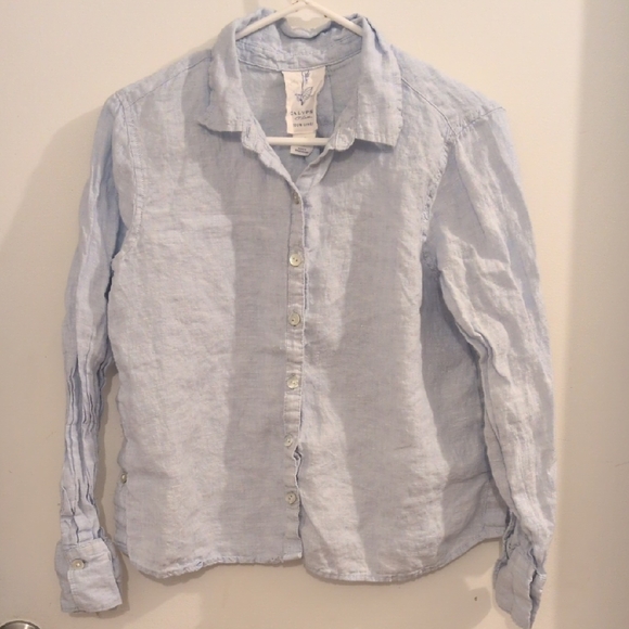 Calypso St. Barth Tops - Calypso St. Barth Light Blue Button Down Shirt